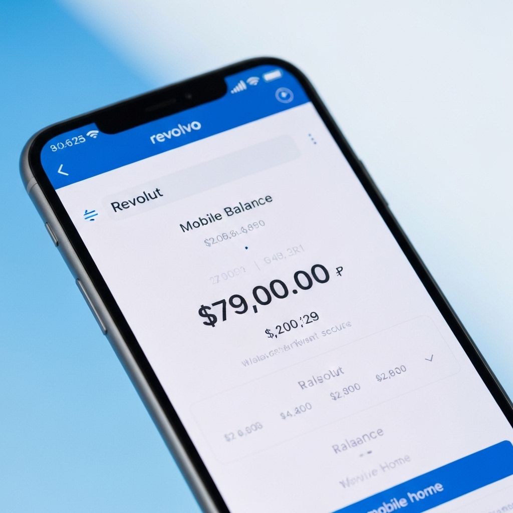 Mobile finance app balance screen reference